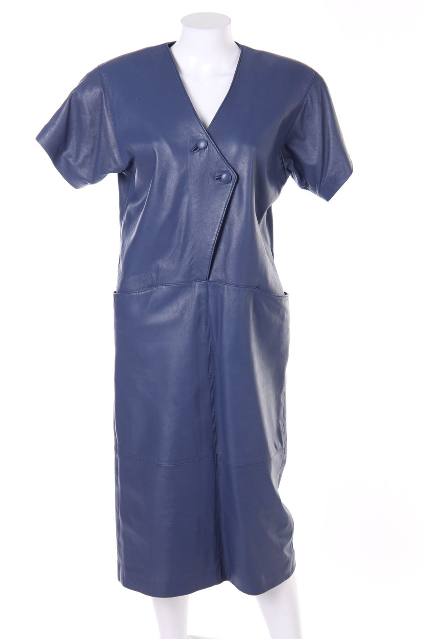 Ziva Telem - Echt-Leder-Lederkleid in Wickel-Optik - D 40