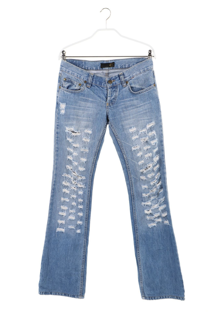 Just cavalli - Destroyed Bootcut-Jeans mit Logo-Knöpfen - D 36-38
