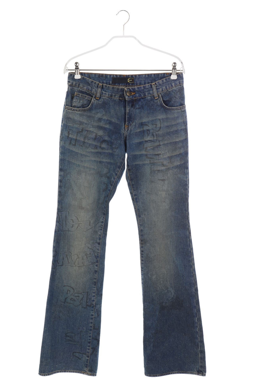 Just cavalli - Y2K-Used Look Flared-Jeans mit Logo-Patch - W27
