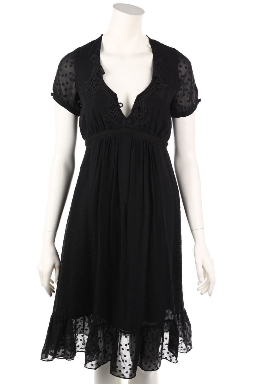 sandro - Kleid aus Seide mit Spitze - D 34