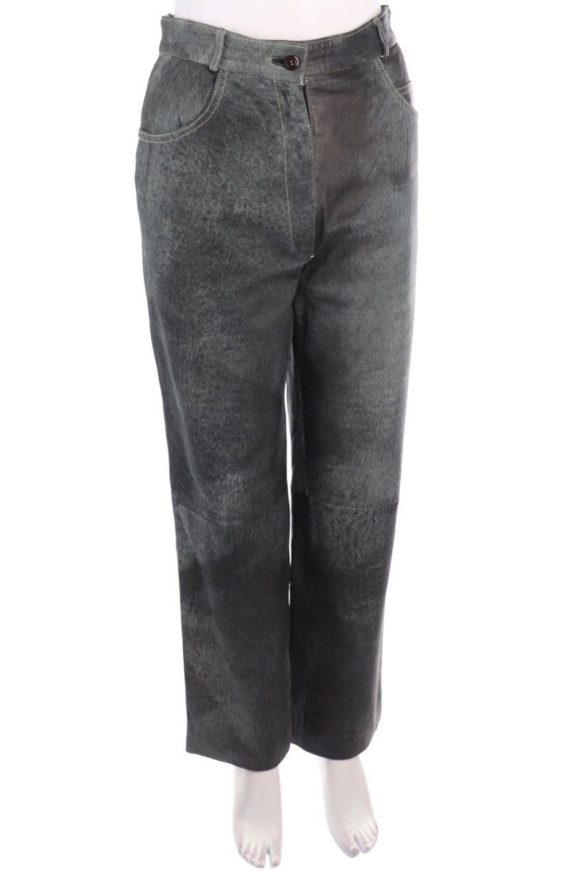 LÖW - Vintage-Echt-Leder-Hose mit aufgesetzten Taschen - D 40