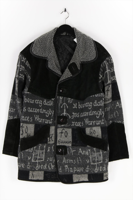 New Fast By C A Jacke Aus Woll Mix Mit Leder Details L Secondhand