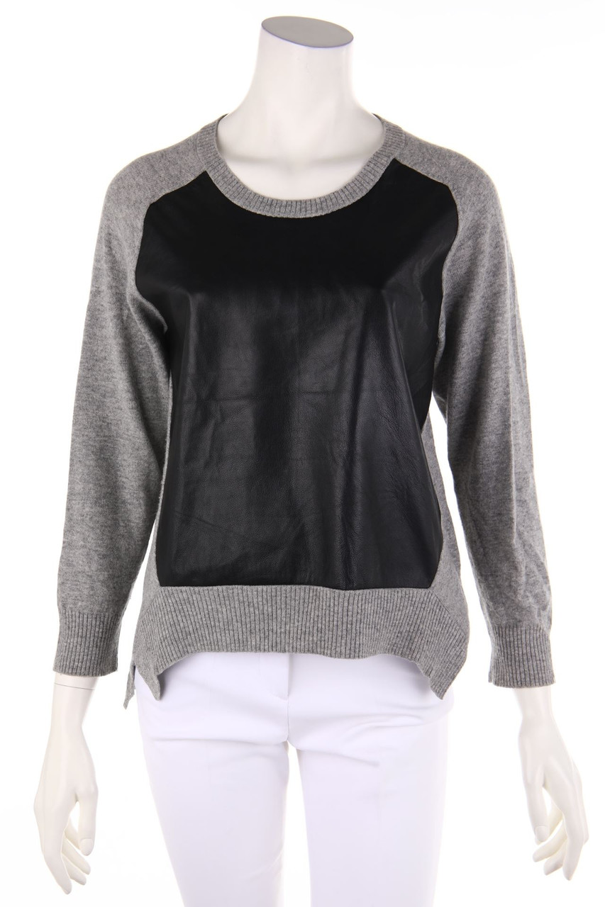 mason - Pullover, Cashmere Blend with Leather Details - S