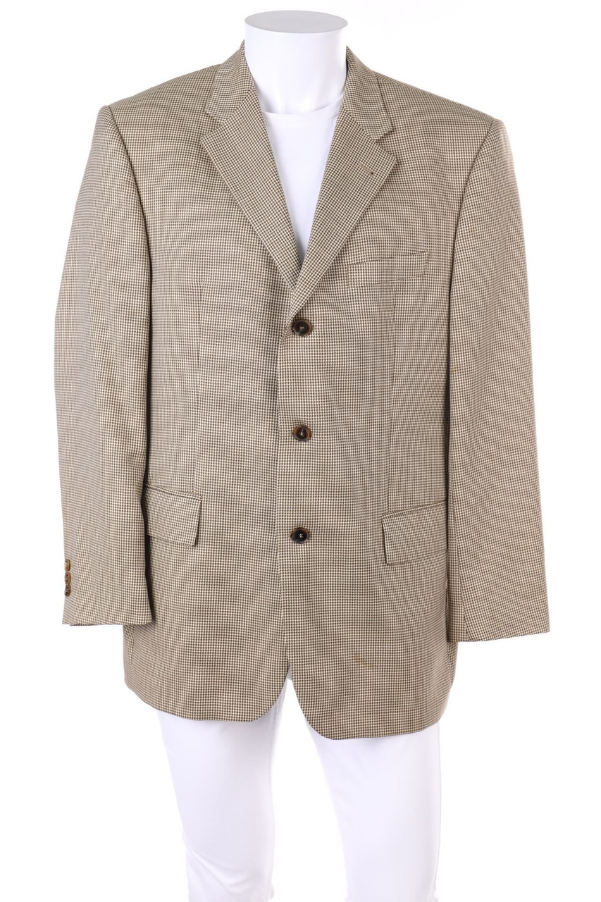 JOOP! - Schurwoll-Seiden-Sakko mit Karo-Muster - XL