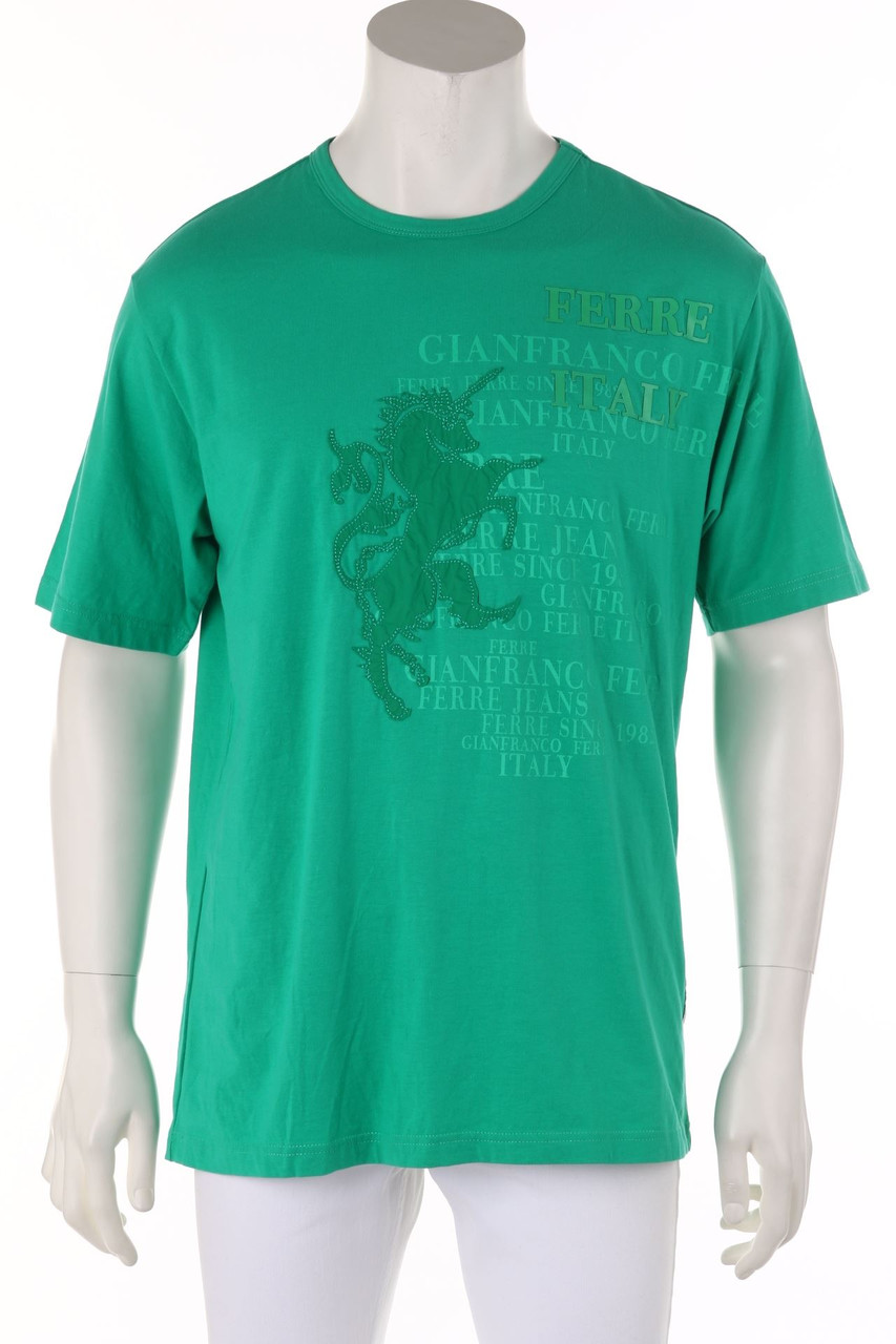 GIANFRANCO FERRÉ - T-Shirt aus Baumwoll-Mix mit Logo-Applikation - L