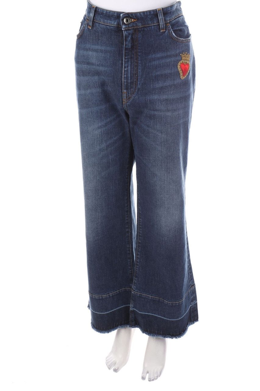 DOLCE&GABBANA - Used Look Flared-Jeans mit Stickereien - D 44