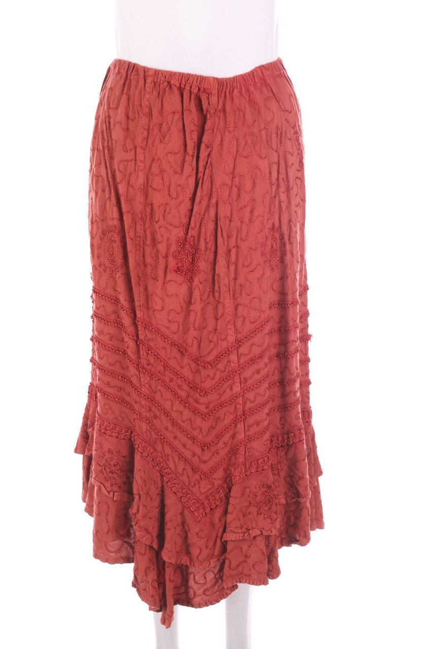 Ohne Label - Midirock mit Stickereien - XL