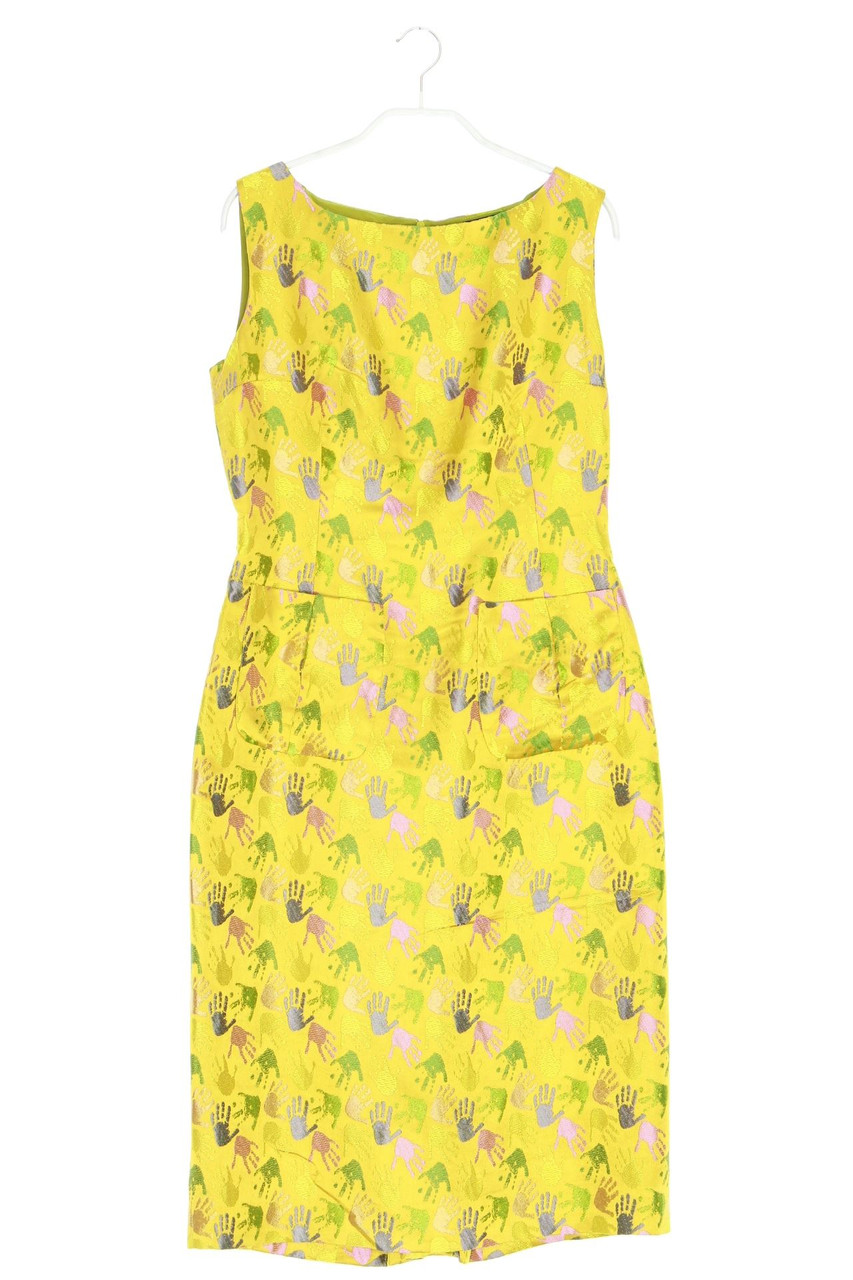 VINTAGE - Etui-Kleid mit Muster mit aufgesetzten Taschen - D 38-40