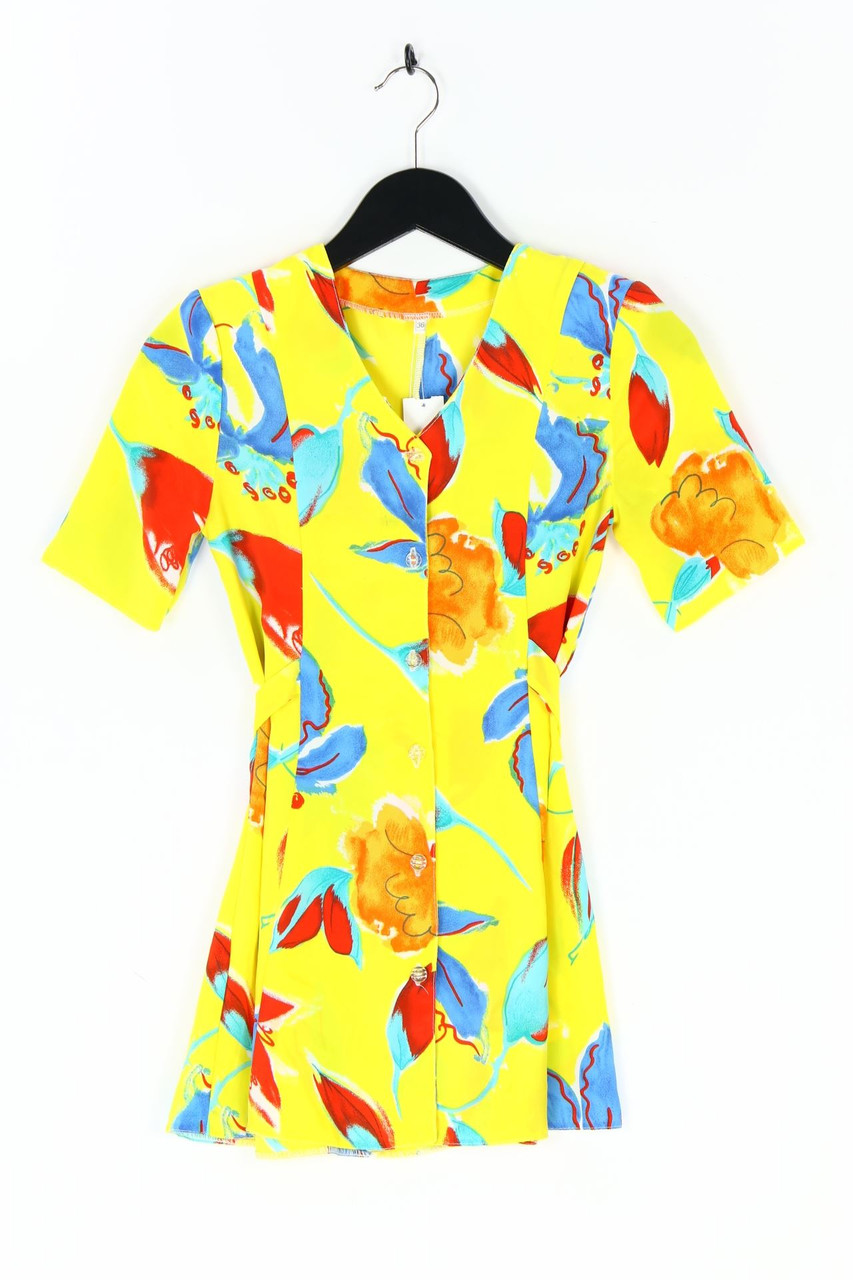 VINTAGE - Bluse mit Blumen-Print - D 36