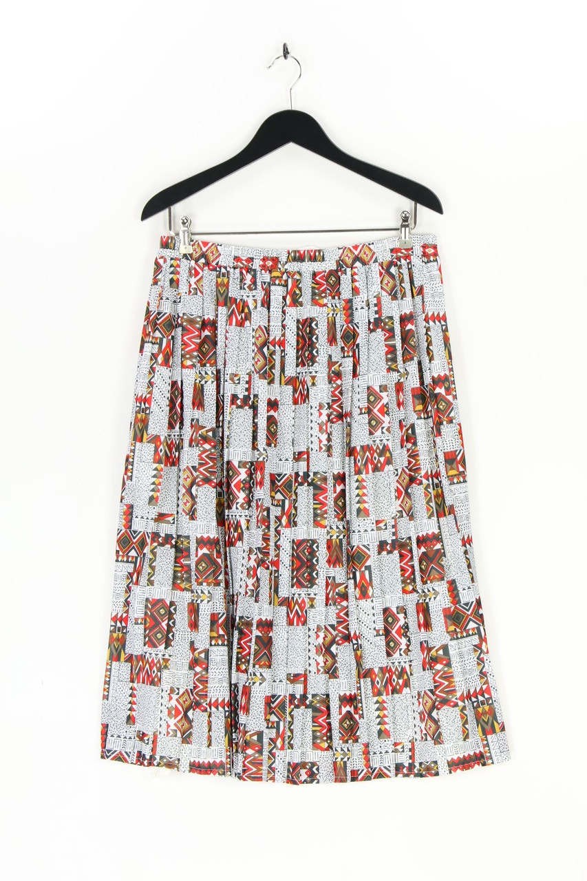 schneberger - Midi-Plissé-Rock mit Ethno-Print - D 42