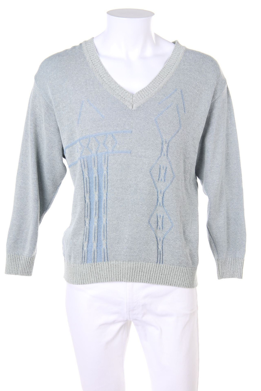 Gubo - Muster-V-Neck-Pullover - XL