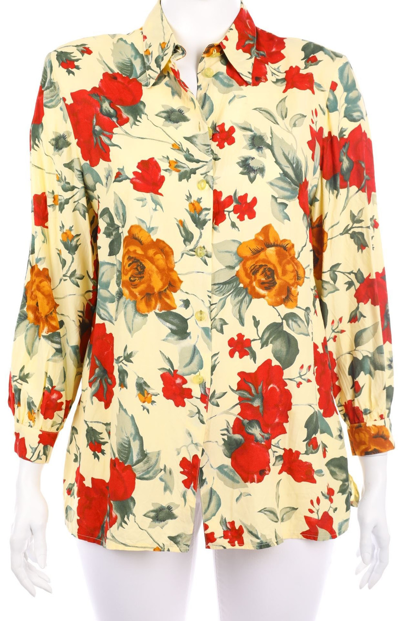 VINTAGE - Bluse mit floralem Muster - D 48