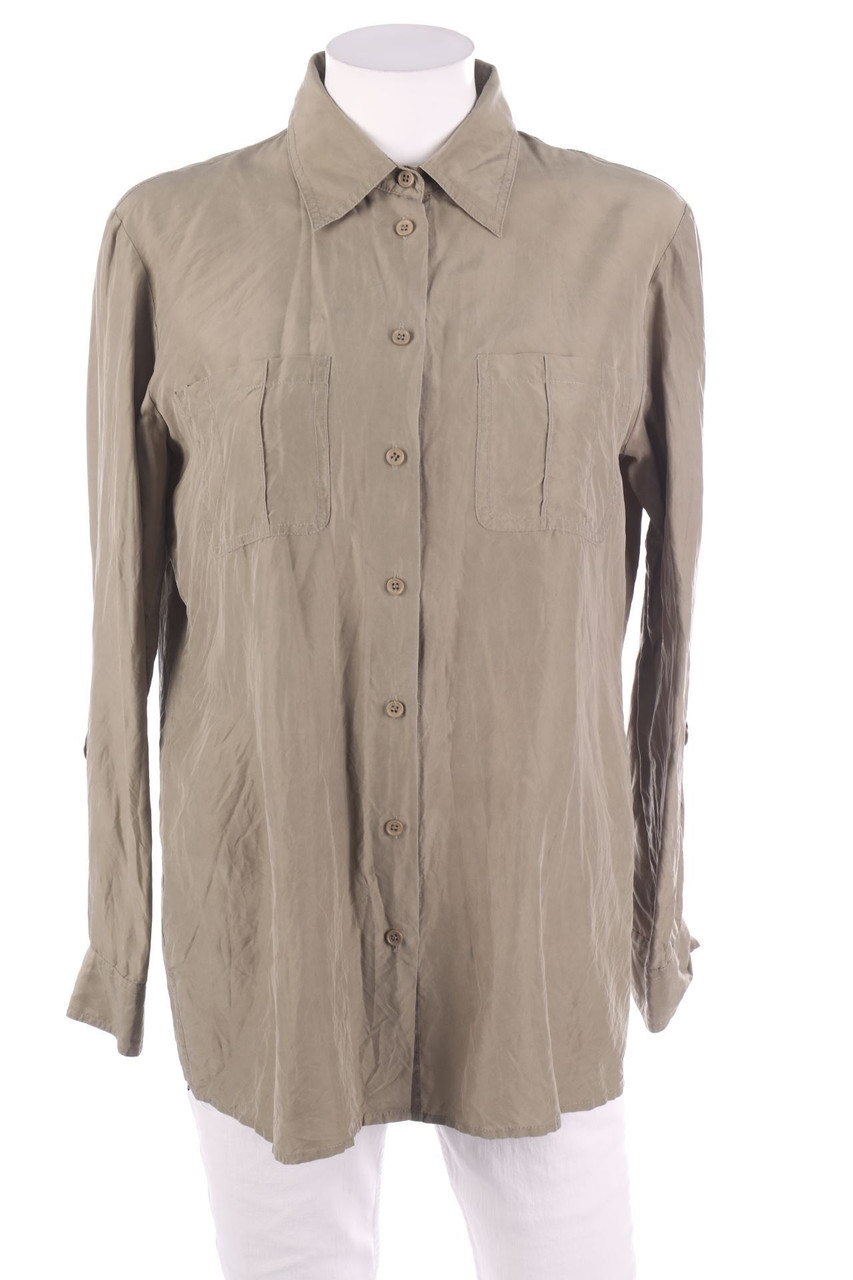 Best Connections - Vintage-Seiden-Bluse mit aufgesetzten Taschen - D 38