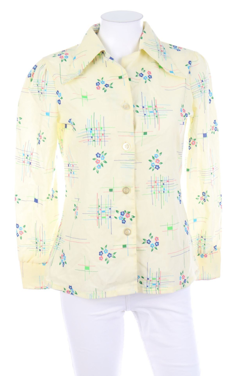 VINTAGE - Bluse mit Print - D 40
