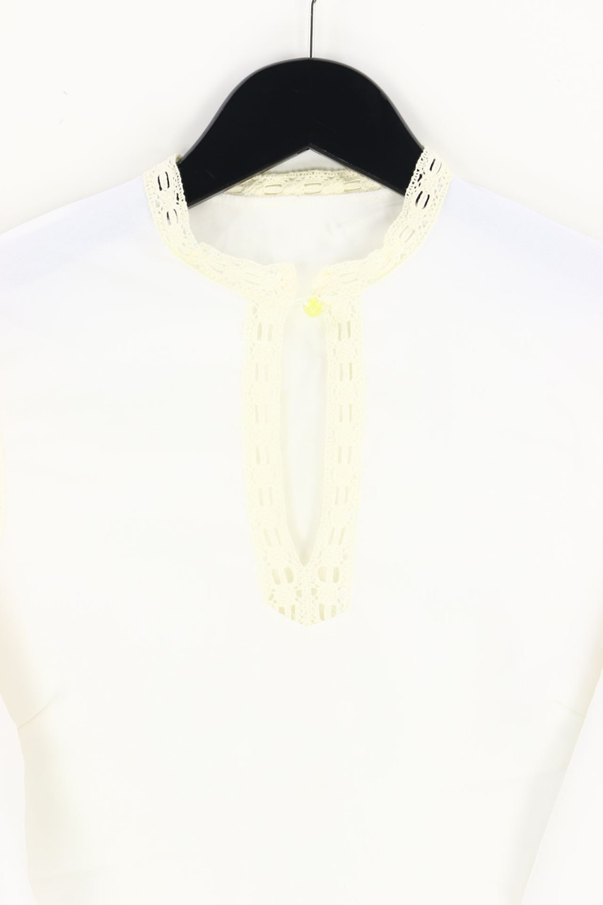 VINTAGE - Hemd-Bluse mit Häkelspitze - D 40