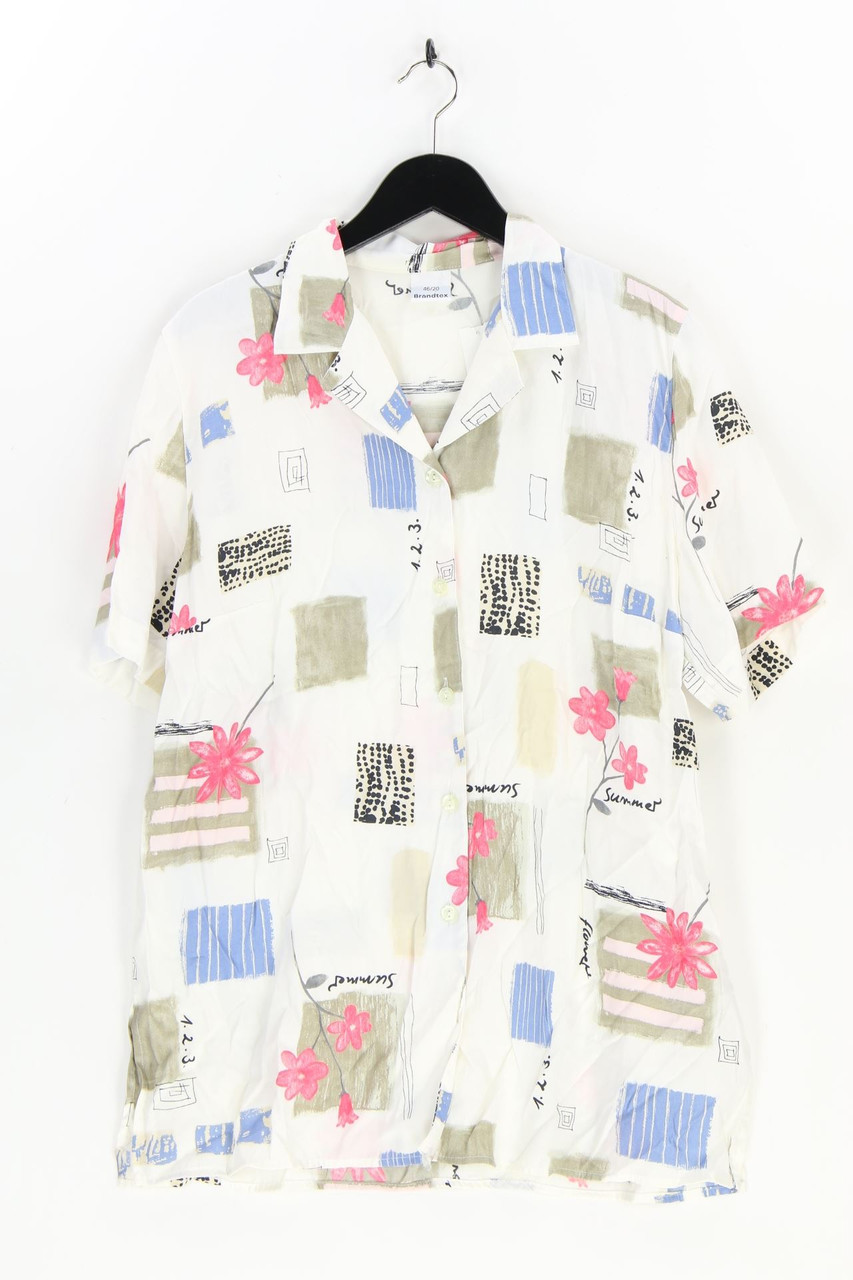 BRANDTEX - Kurzarm-Bluse mit Print - D 46