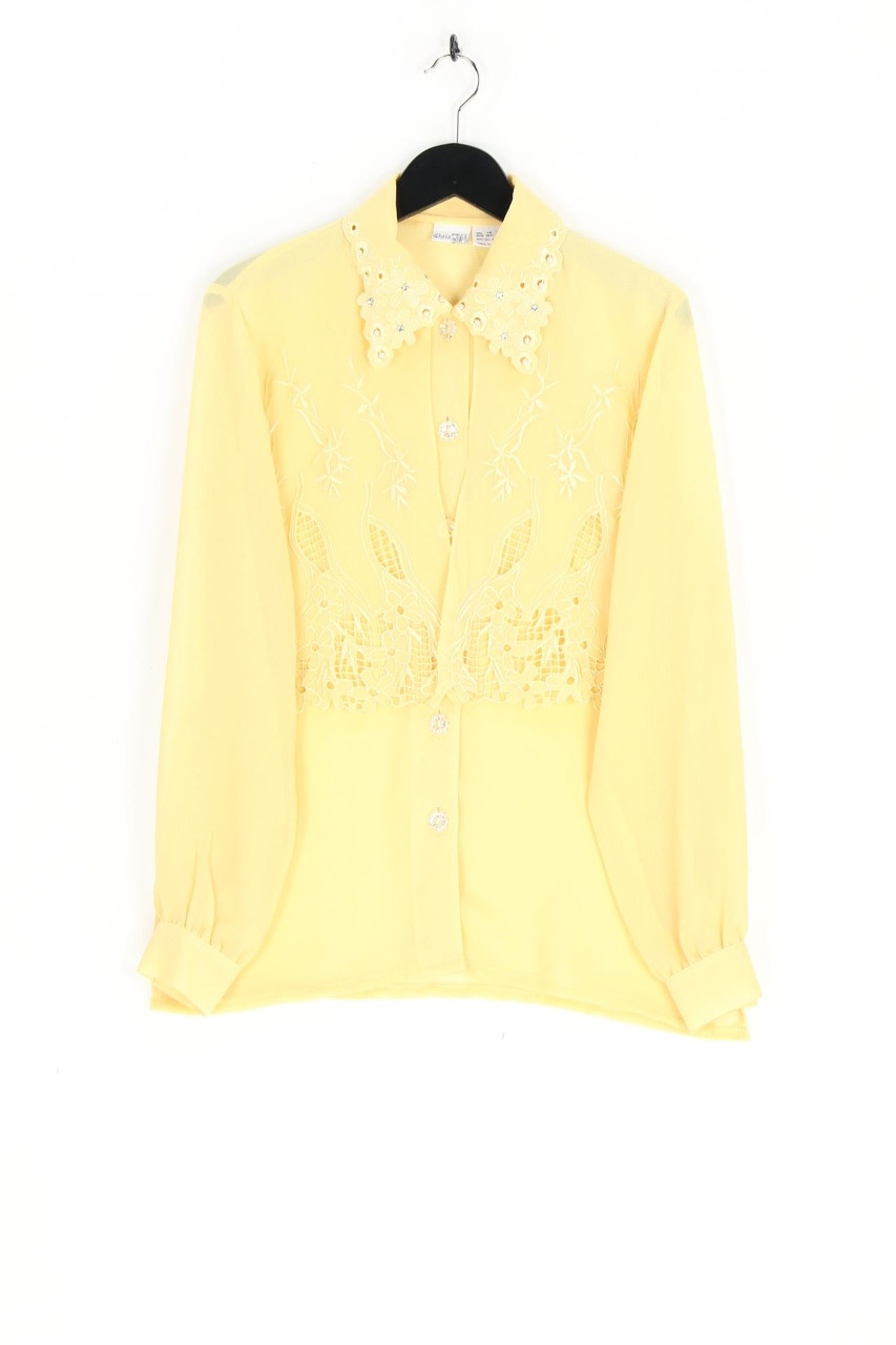 Chris B. - Vintage-Bluse im Layer Look mit floralem Muster - D 36-38