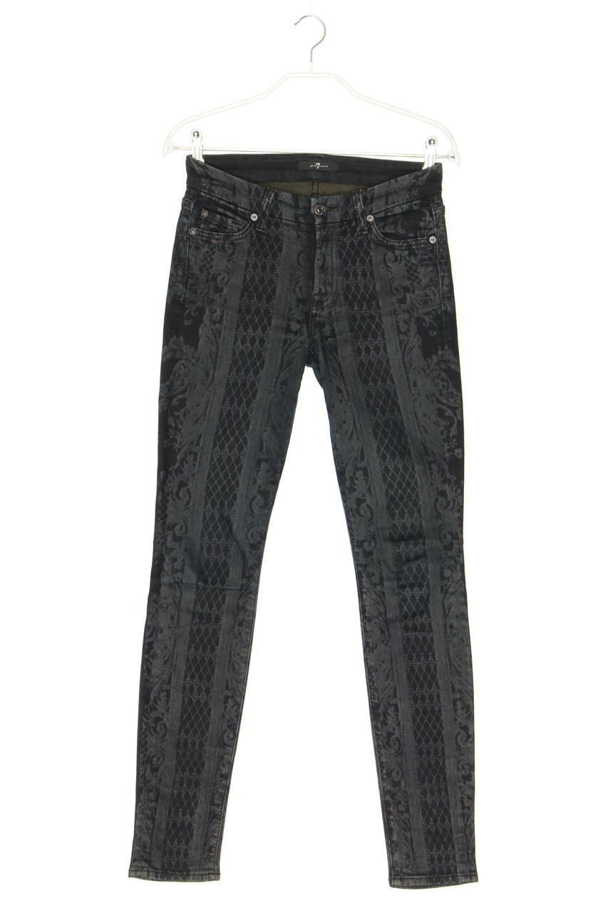 7 for all mankind - Used Look Skinny-Jeans mit Print - W25