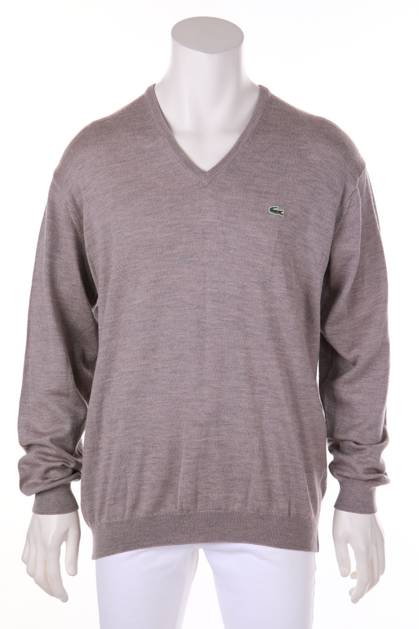 LACOSTE - V-Neck-Pullover aus reiner Schurwolle mit Logo-Stickerei - XL