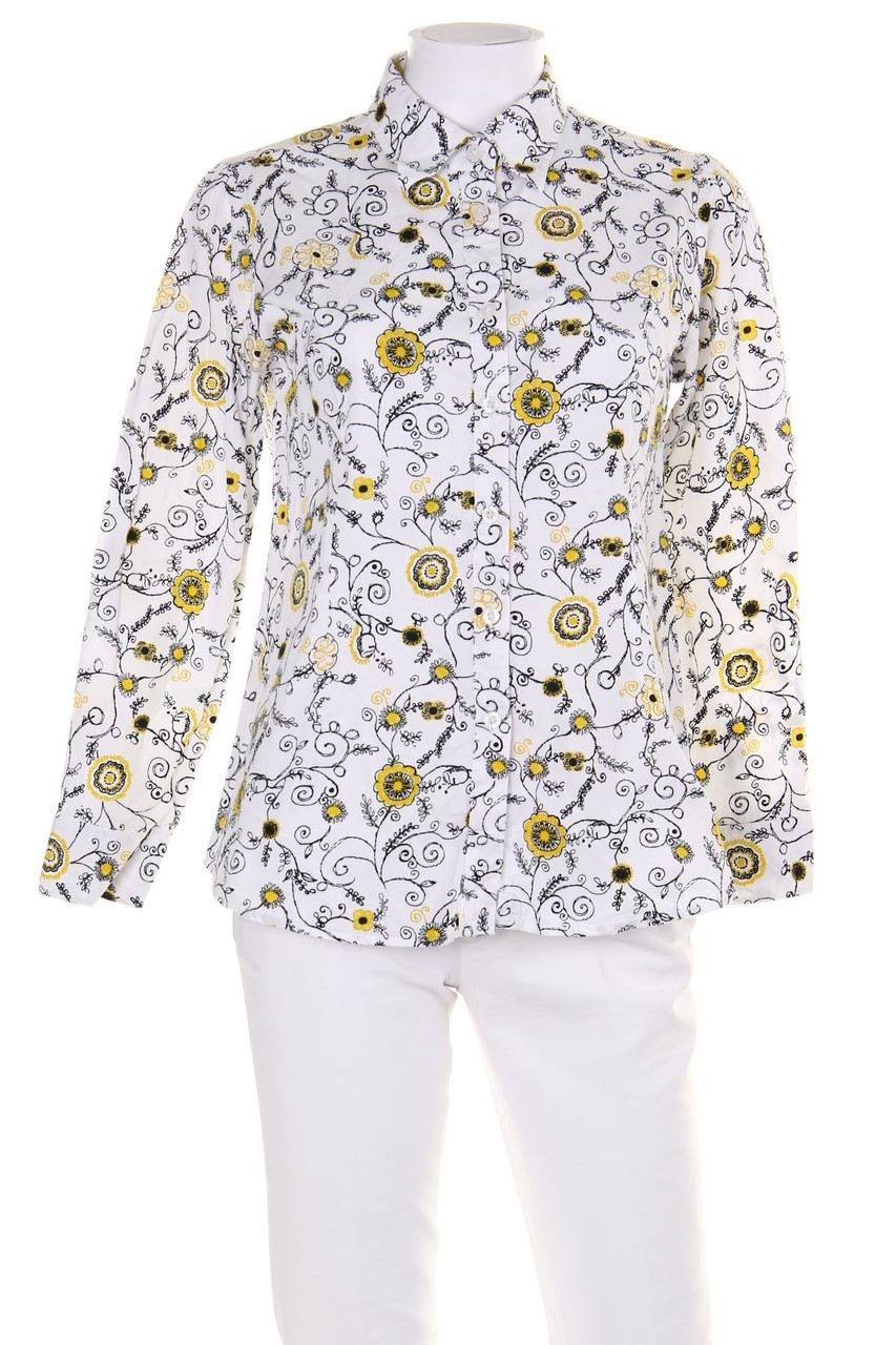 ALPIN - Vintage-Hemd-Bluse mit floralem Muster - D 36