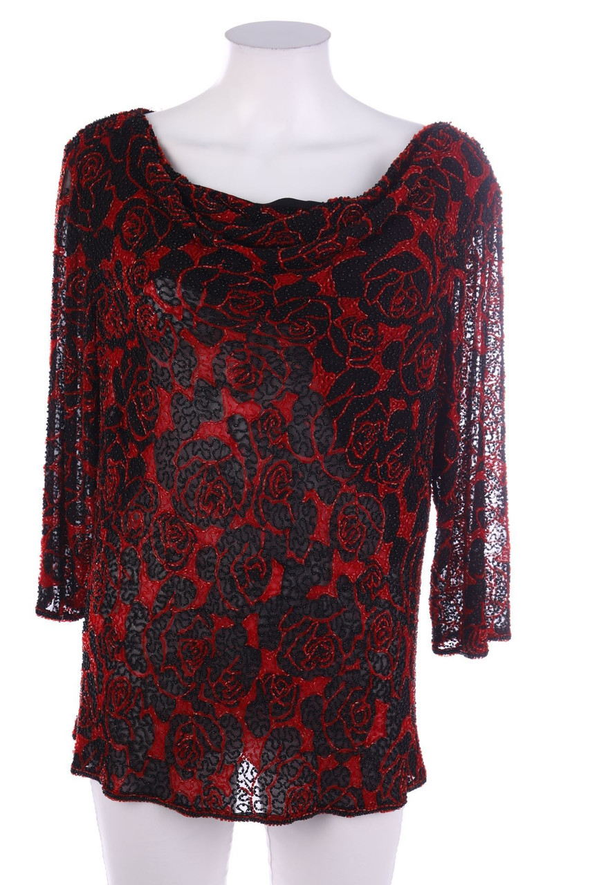 VINTAGE - Bluse mit Perlen - XL