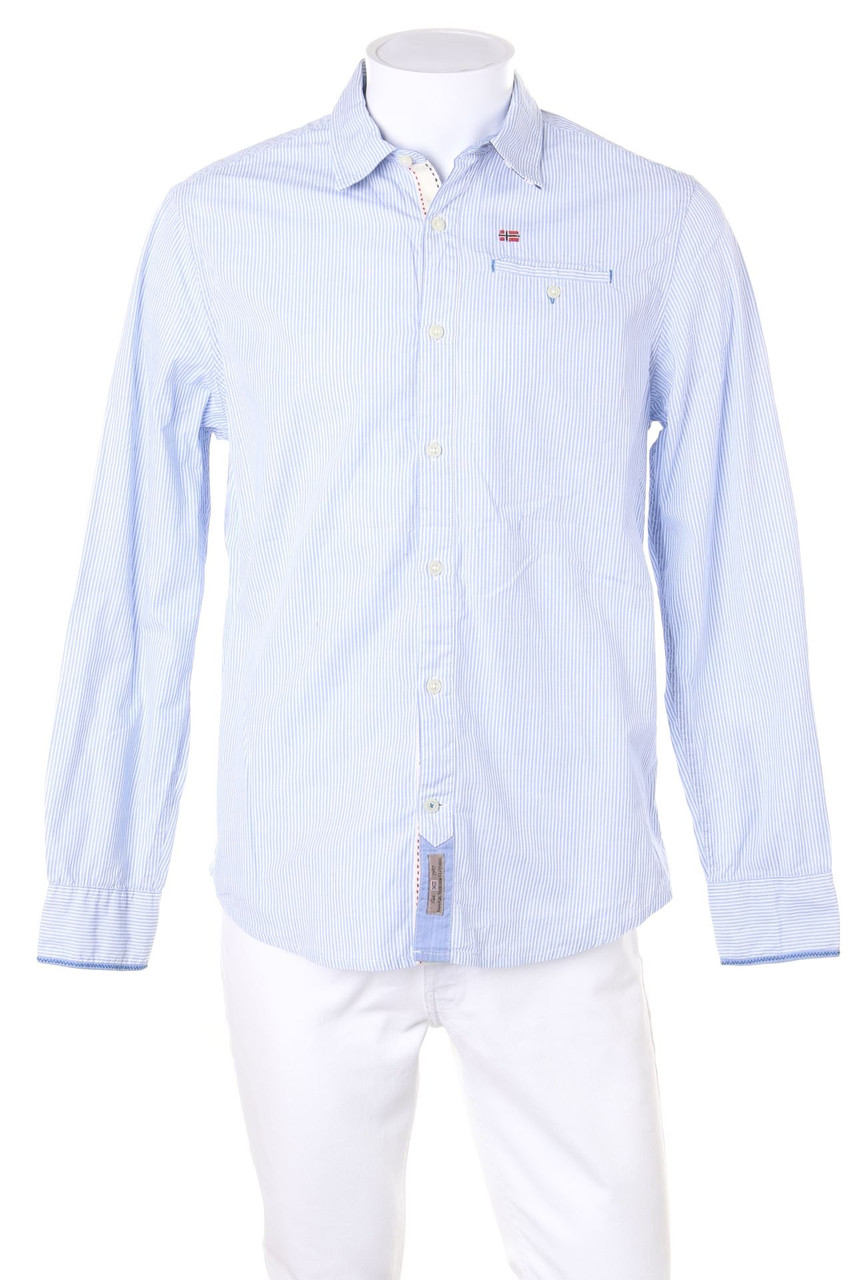 Napapijri - gestreiftes Hemd mit Logo-Stickerei - M