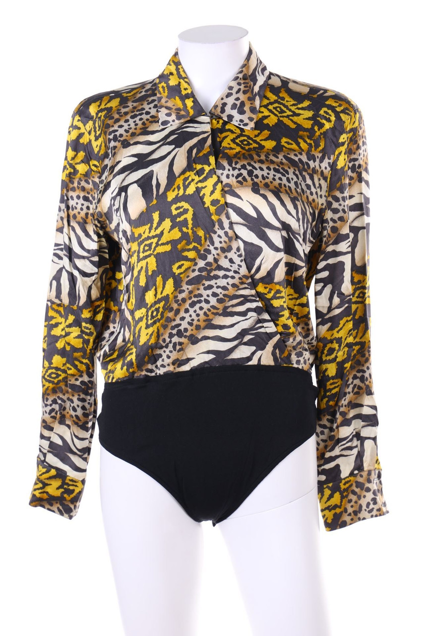 ESCADA MARGARETHA LEY - Vintage-Body aus Seide mit Animal-Print - L