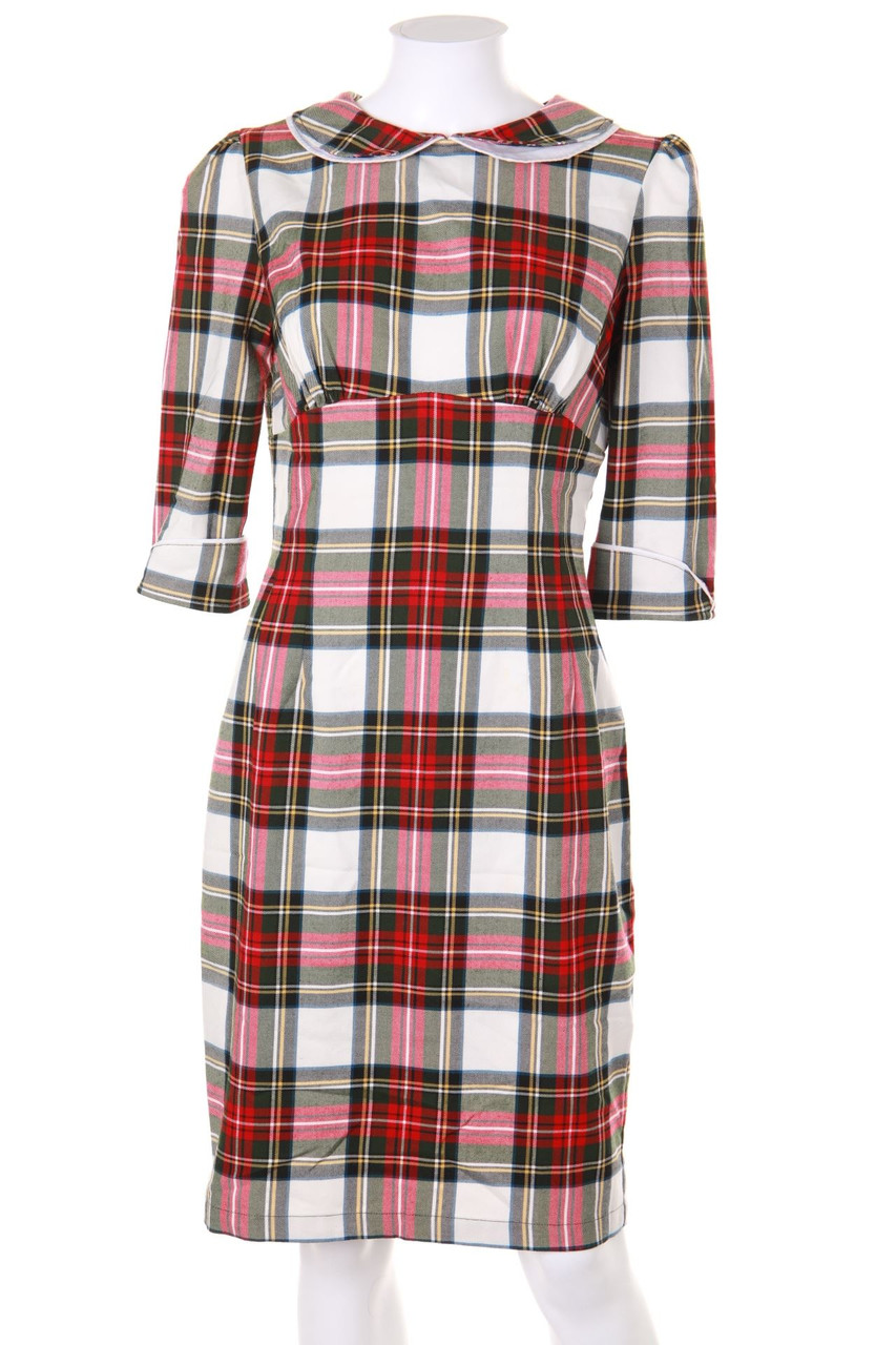 HELL BUNNY - Rockabella-50s-60s-Kleid mit Karo-Muster - M