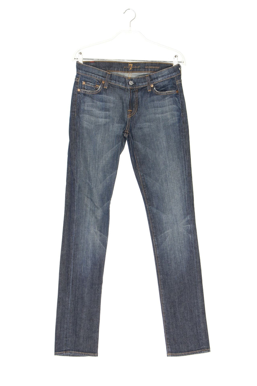 7 for all mankind - Used Look Straight Cut Jeans mit Logo-Applikation - W26