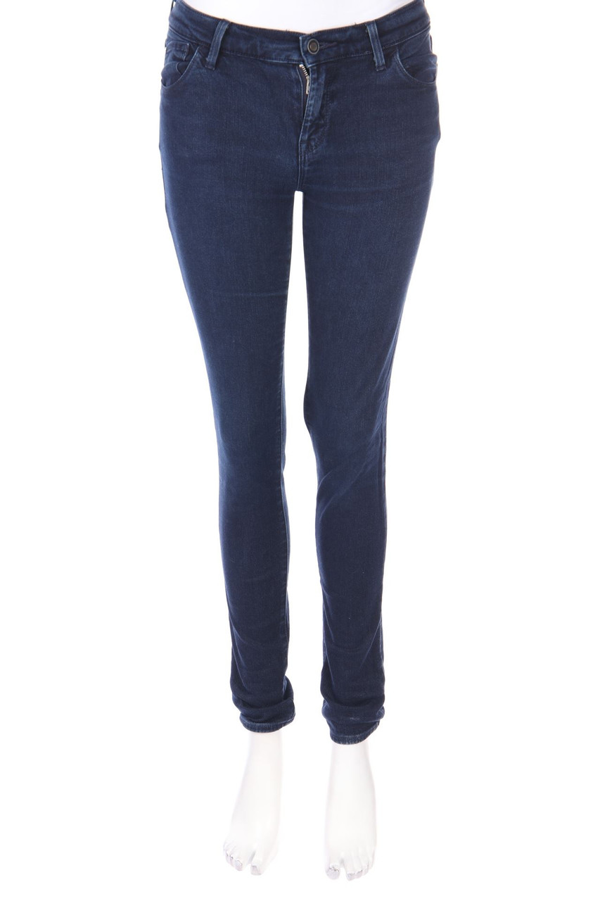AJ ARMANI JEANS - Dark Denim Skinny-Jeans mit Schmuckstein-Applikation - W26