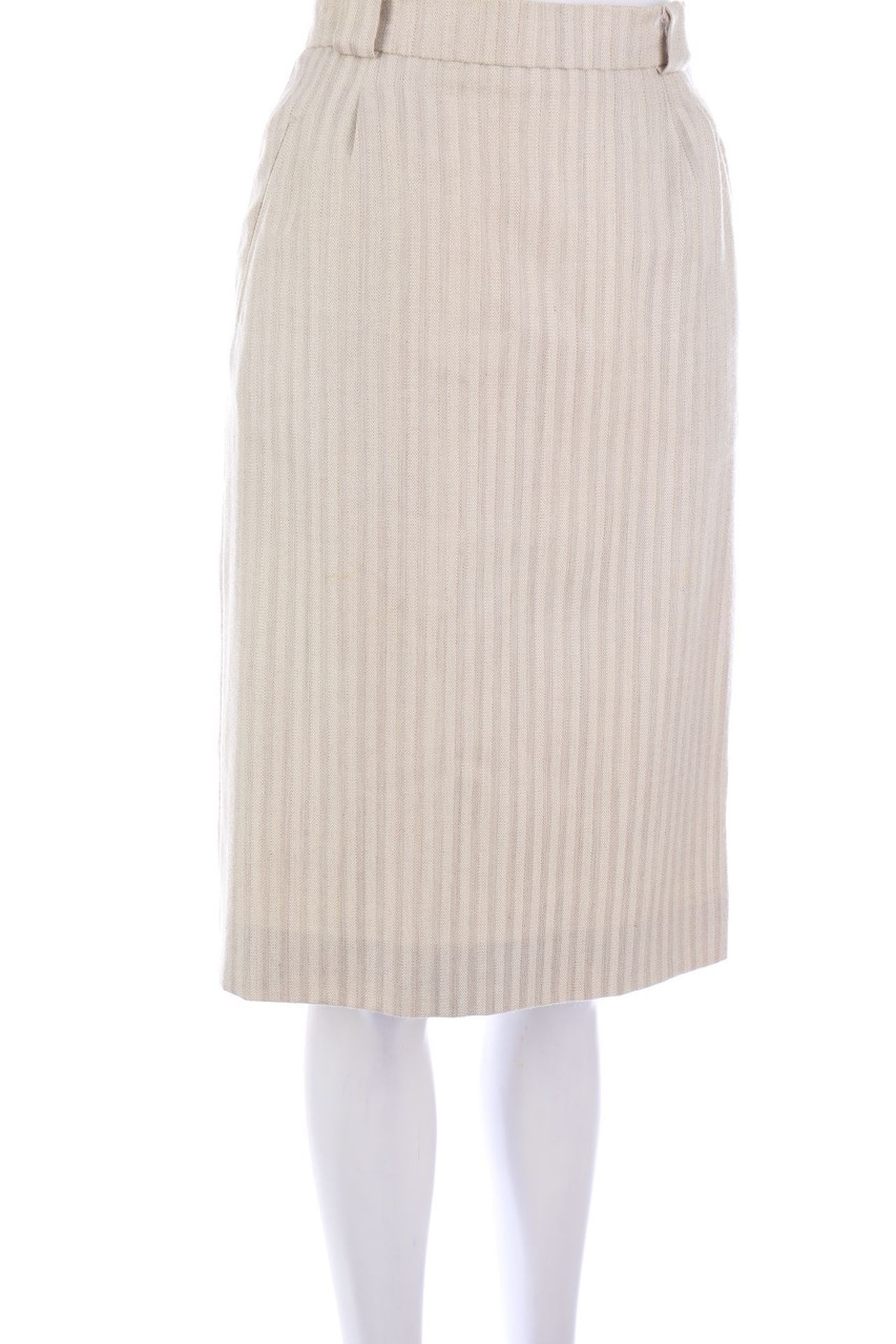 VINTAGE - Bleistift-Rock mit Streifen mit Wolle - D 34