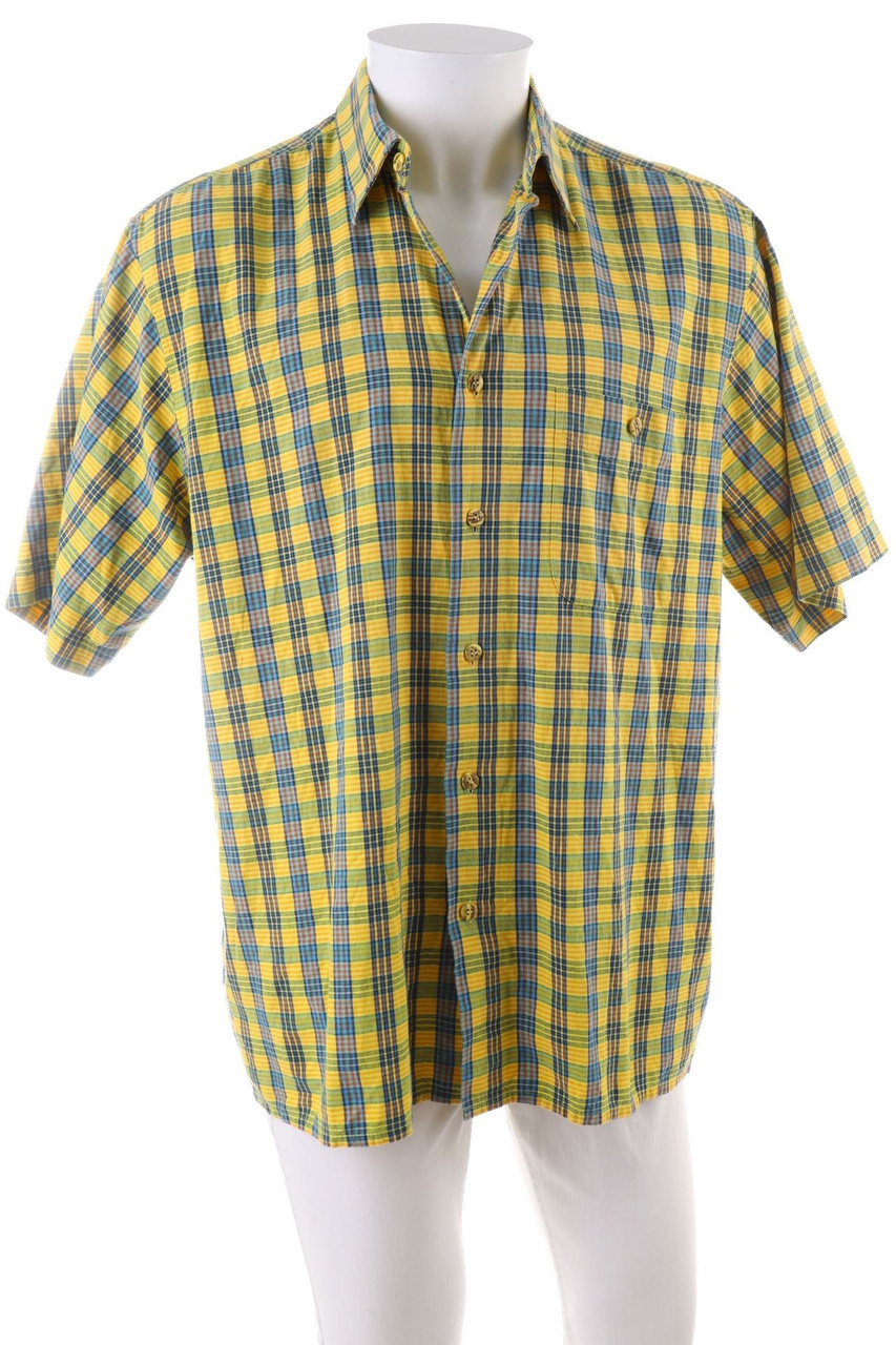 VINTAGE - Kurzarm-Hemd mit Karo-Muster - 54