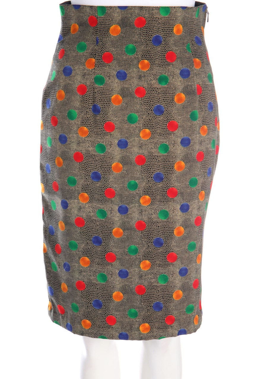 VINTAGE - High Waist-Bleistift-Rock mit Punkten - D 34