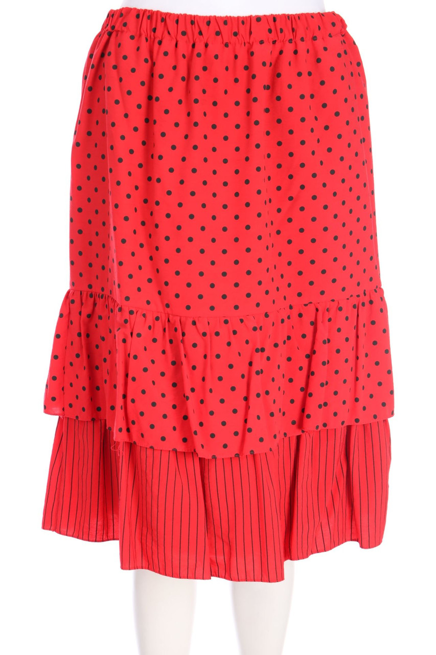 VINTAGE - Rock mit Polka Dots mit Volants - D 42