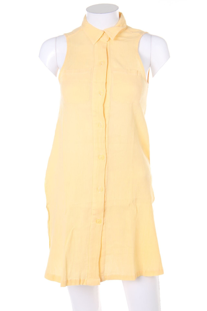 VINTAGE - Long-ärmellose Hemd-Bluse mit Schlitz - D 36