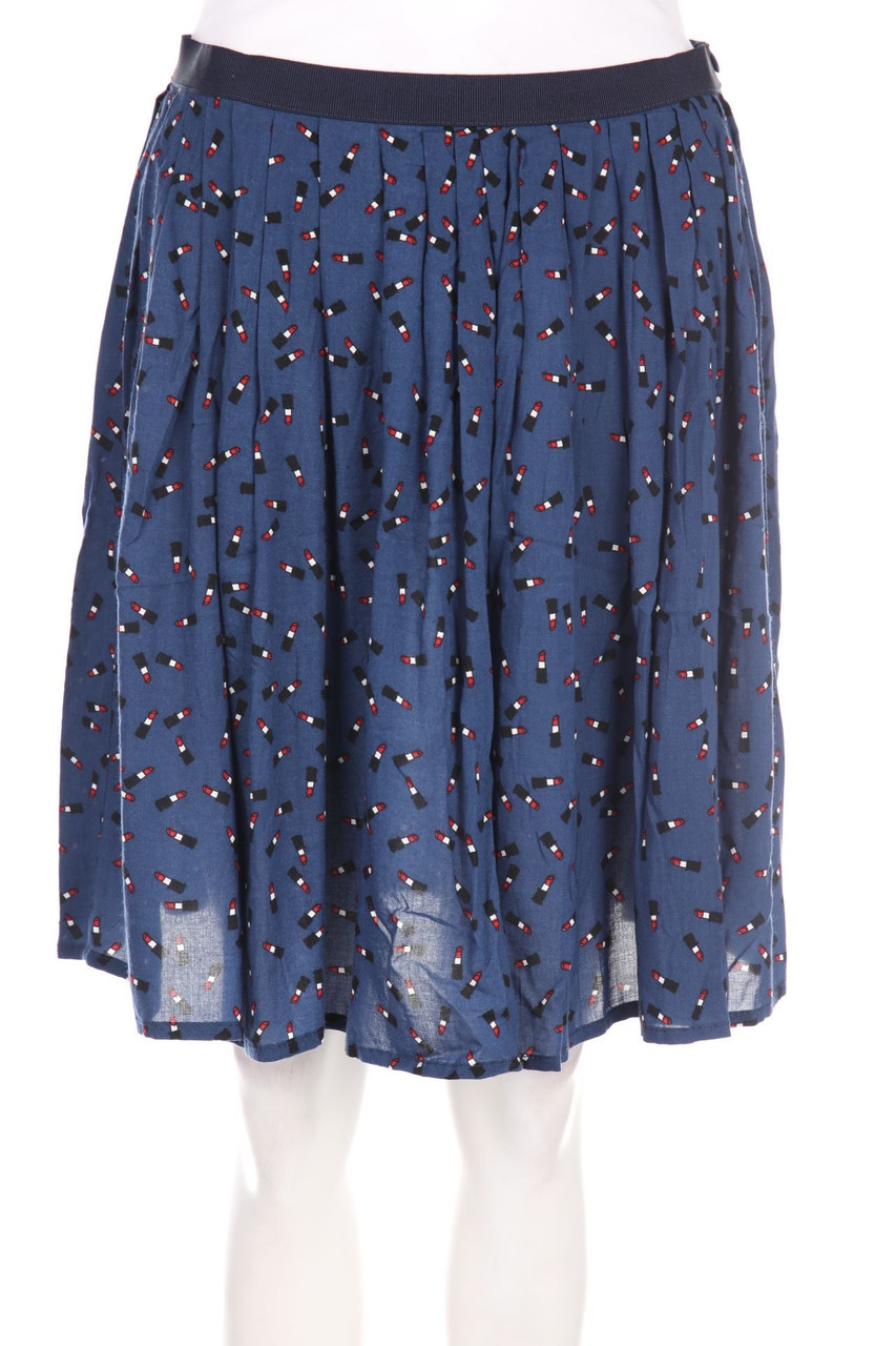 0039 ITALY - Falten-Mini-Rock mit Print - M