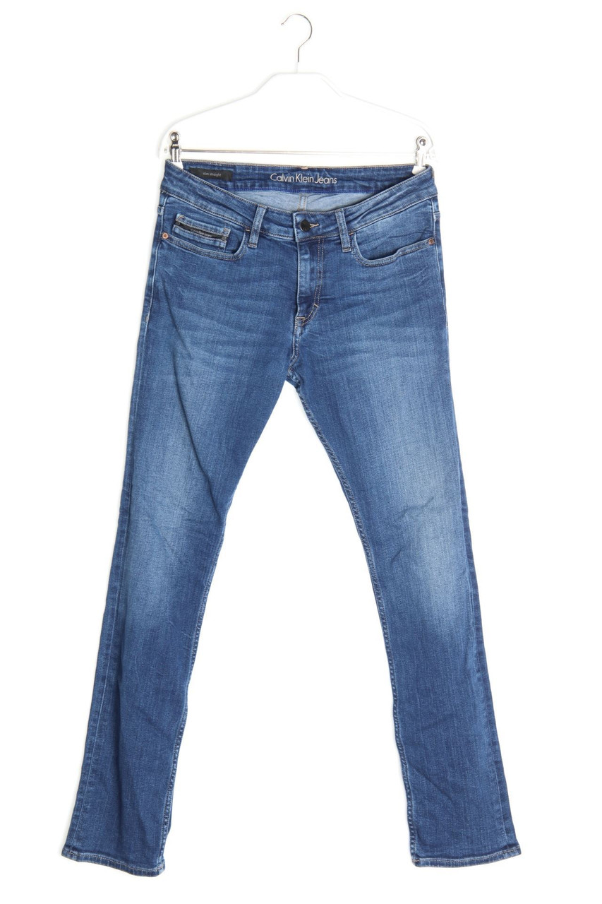 Calvin Klein Jeans - Used Look Slim-Jeans mit Logo-Patch - W30