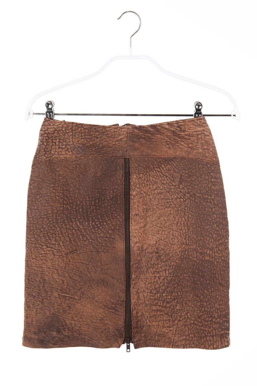 VINTAGE - Leather Skirt with Lacing - D 34