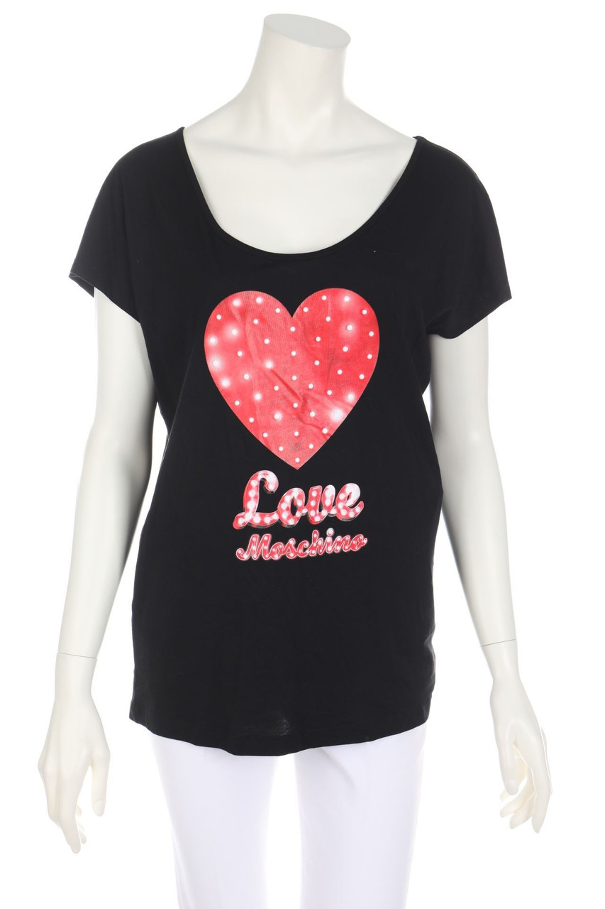 LOVE MOSCHINO - Kurzarm-Shirt mit Logo-Print - D 36