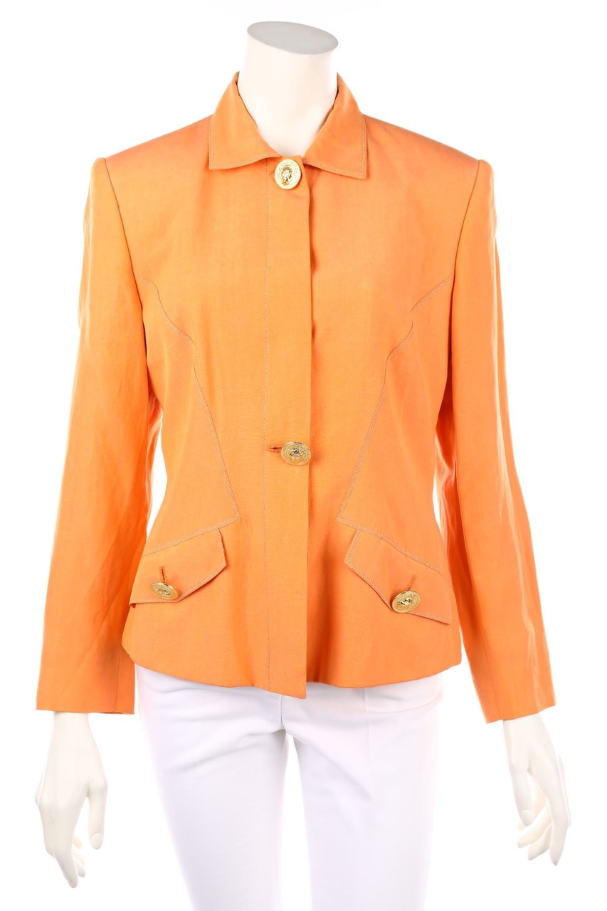 VERSUS Gianni Versace - Vintage-Blazer, Linen-Silk-Blend with Logo Buttons - D 38
