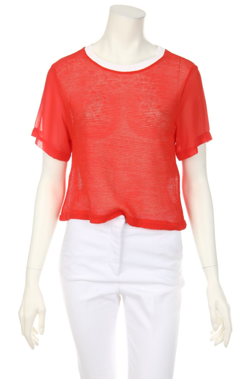 sandro - Kurzarm-Shirt aus Leinen - D 34