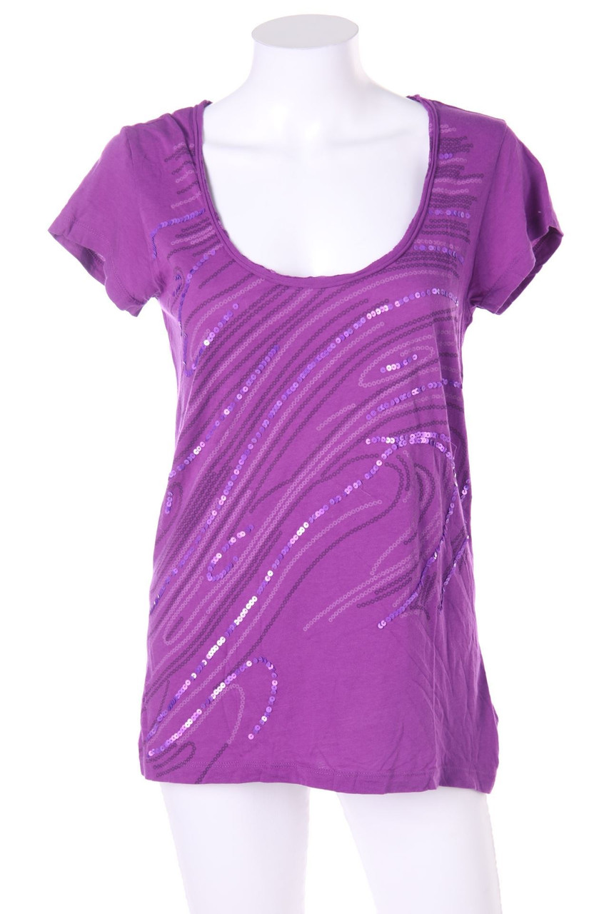 Calvin Klein - Kurzarm-Shirt mit Pailletten - S