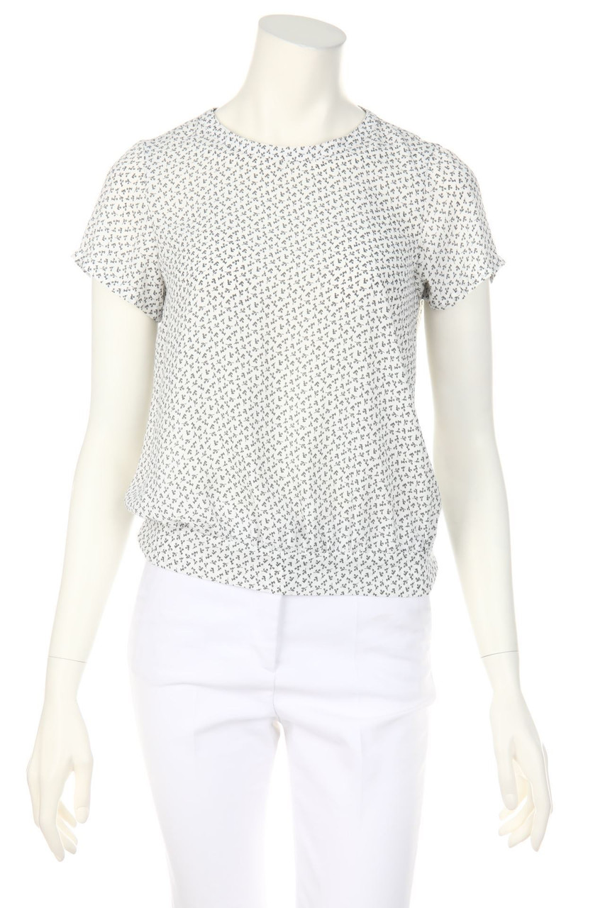 agnès b. - Kurzarm-Bluse mit floralem Muster - D 32