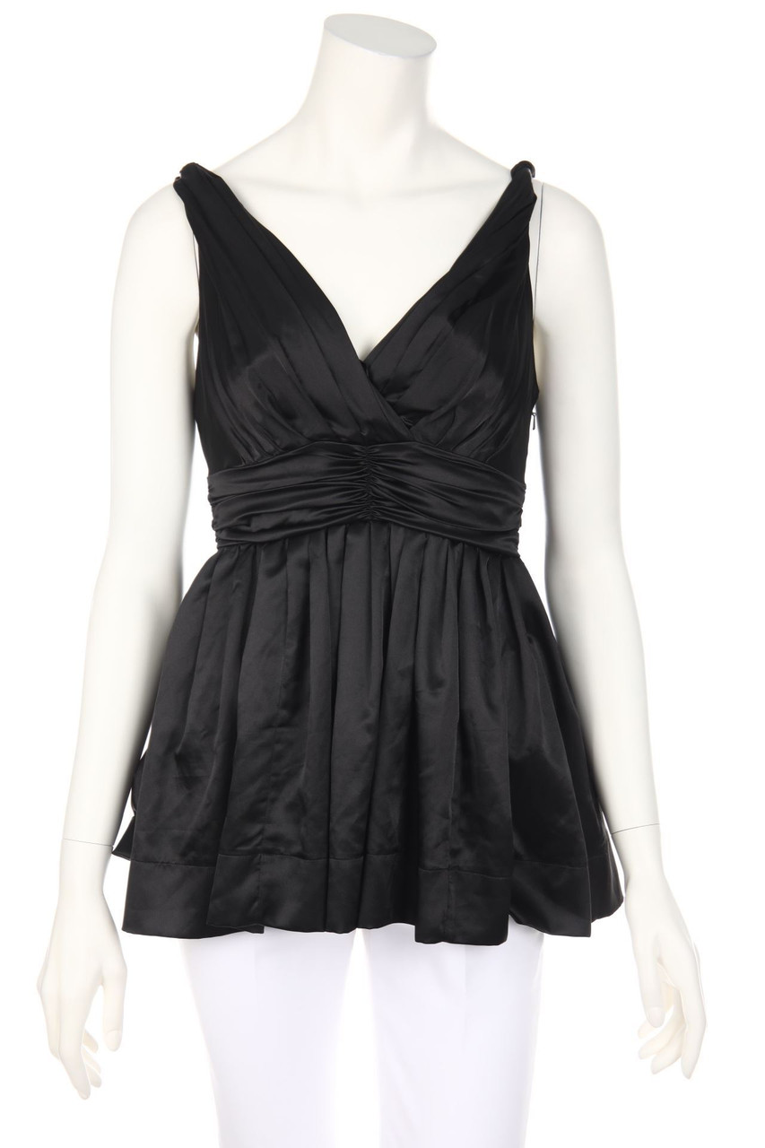 DKNY - Satin-Blusentop mit Raffungen - D 34