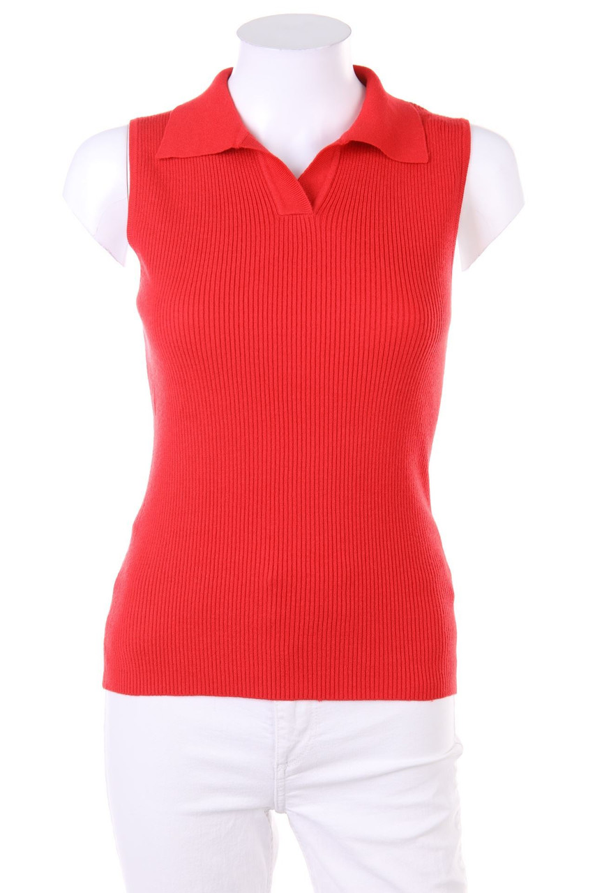Lalique - Vintage-Strick-Top mit Kragen - S