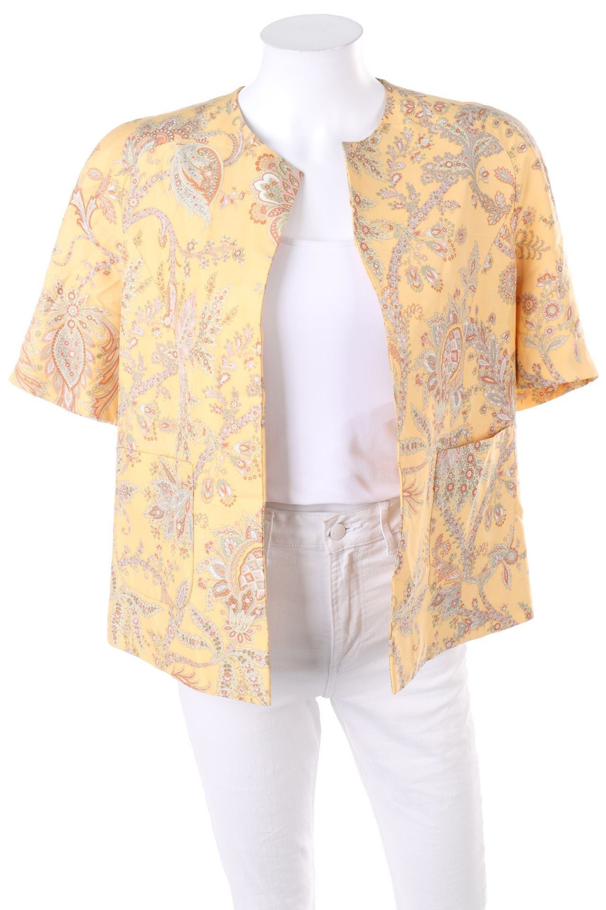 VALENTINO MISS V - Kurzarm-Blazer-Jacke aus Seide mit floralem Muster - D 42