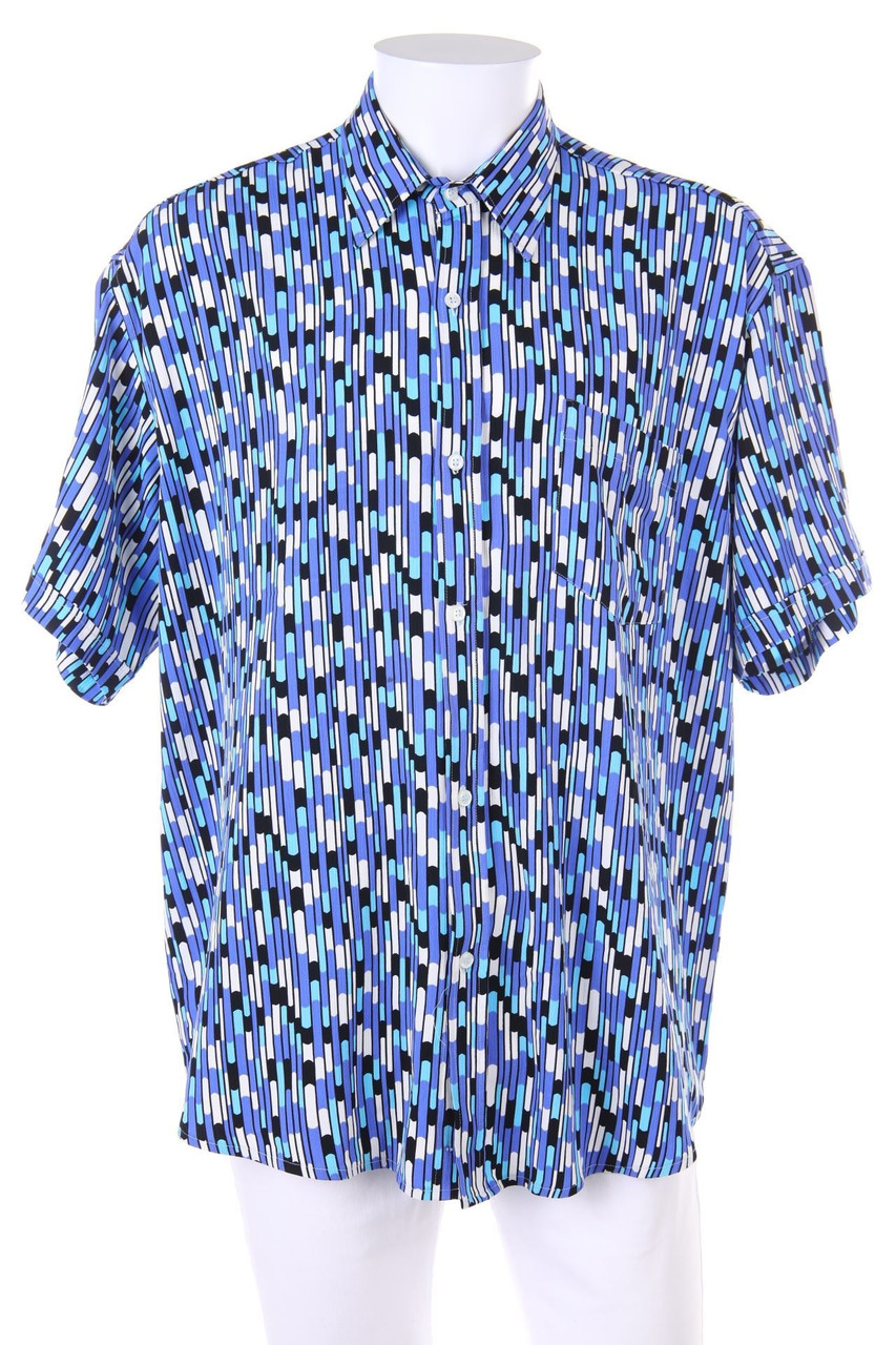 VINTAGE - Kurzarm-Hemd mit Streifen - 56