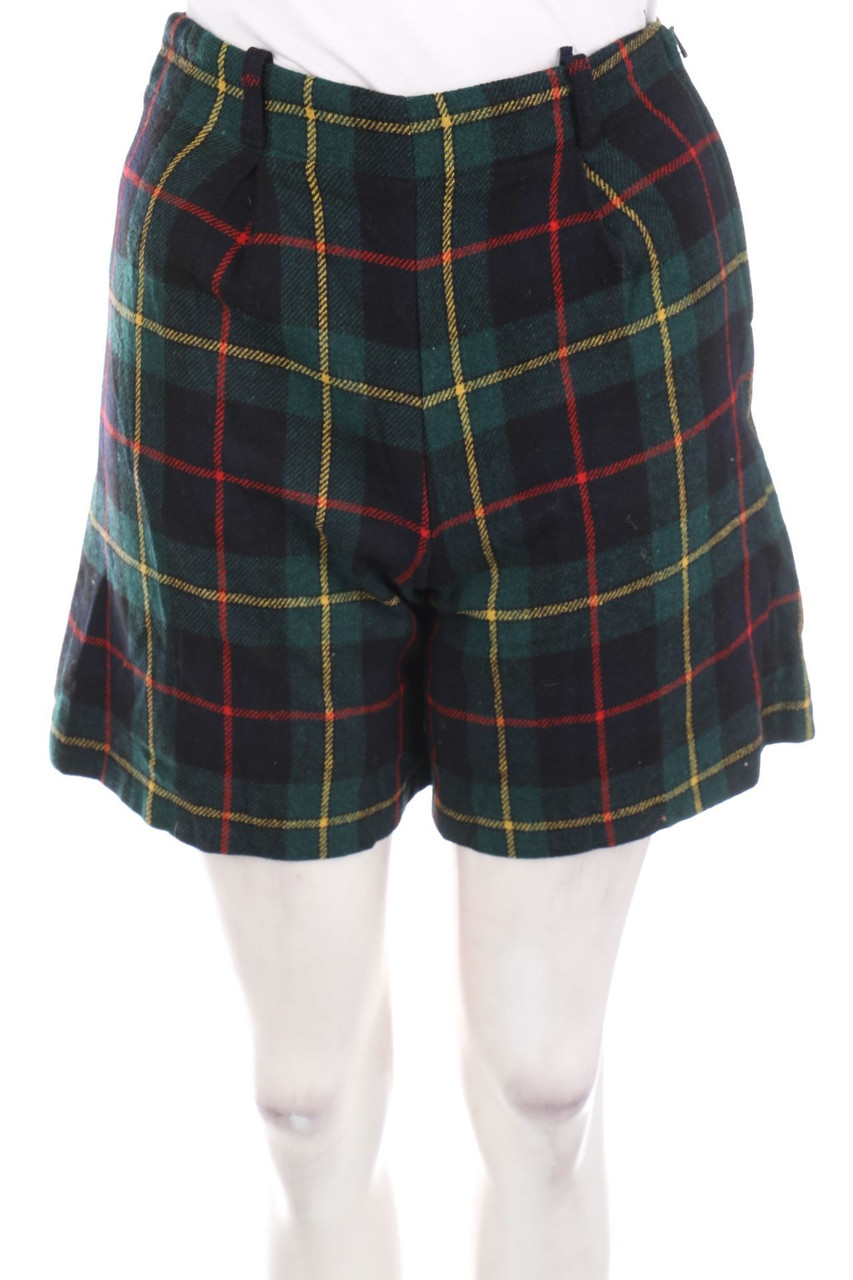 VINTAGE - Karo-Shorts aus Woll-Mix - D 34