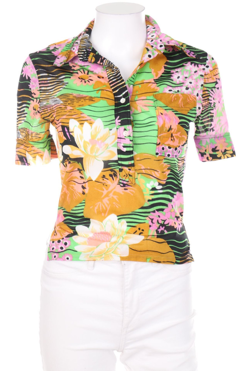 franck olivier - Cropped-Polo-Shirt mit floralem Muster - D 38