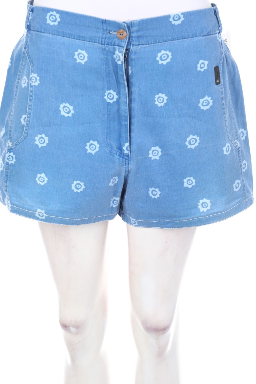 benger - Shorts in Denim-Optik mit Print - D 40